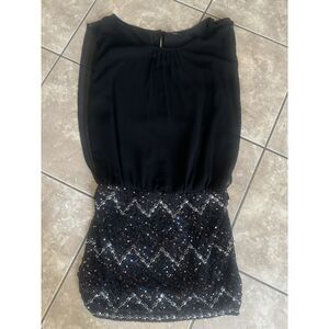 Bebe S Embellished Mini Beaded Dress Black